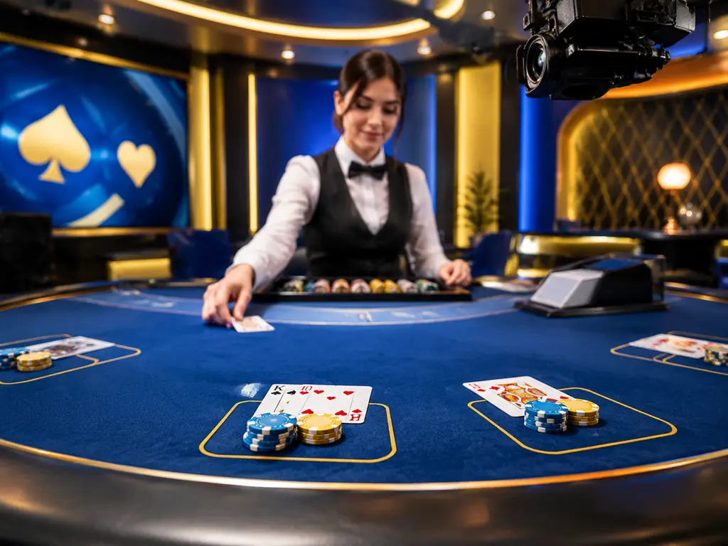 Meja blackjack di studio kasino live
